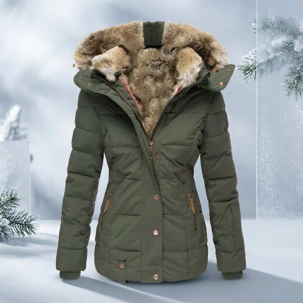 Catharina | Stylish & Warm Women’s Winter Jacket with Faux Fur Hood