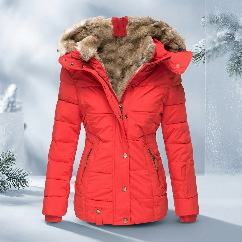Catharina | Stylish & Warm Women’s Winter Jacket with Faux Fur Hood
